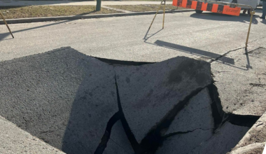 Sudden sinkhole forces closure of Elmwood area street