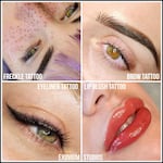 Examples of permanent makeup services offered by Kaysie Anderson, founder and owner of Exuvium Studios on Main Street in Portland. Freckle, brow, eyeliner and lip blush tattoos in undated provided images.