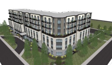 Rendering of a retirement home, which is proposed as part of the first phase of the Wateridge Lifestyles development. Image credit: T Bonhomme Architect