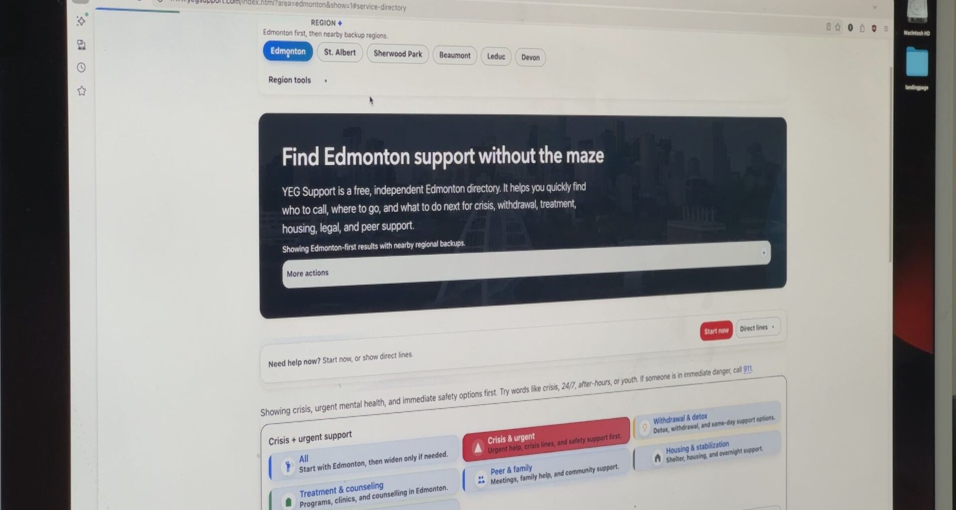 Edmonton man creates an online directory for crisis support