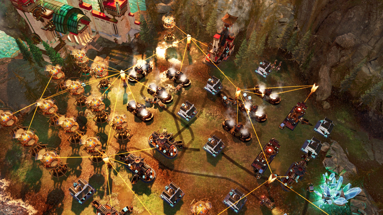 A painterly looking strategy game screen