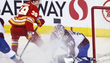 League-leading Colorado Avalanche rally late to roll past Calgary Flames