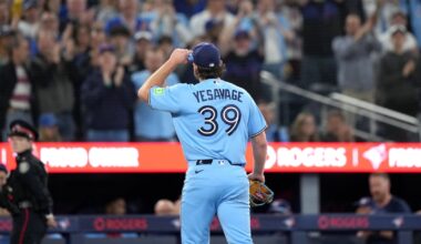Toronto Blue Jays RHP Trey Yesavage works 5 1/3 shutout innings against Boston in season debut