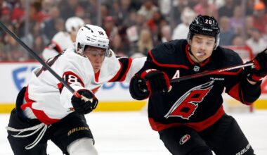 Carolina Hurricanes lead Ottawa Senators after two periods in Game 1