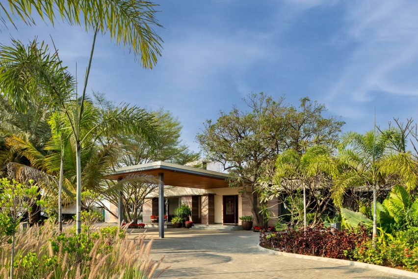 View of Indian home exterior by Hiren Patel Architects + Design