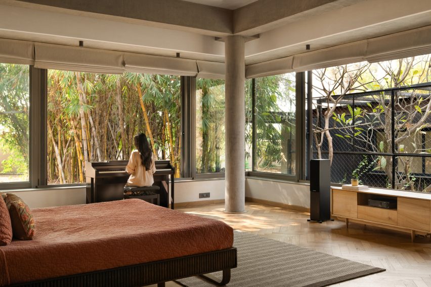 Bedroom interior at home in India