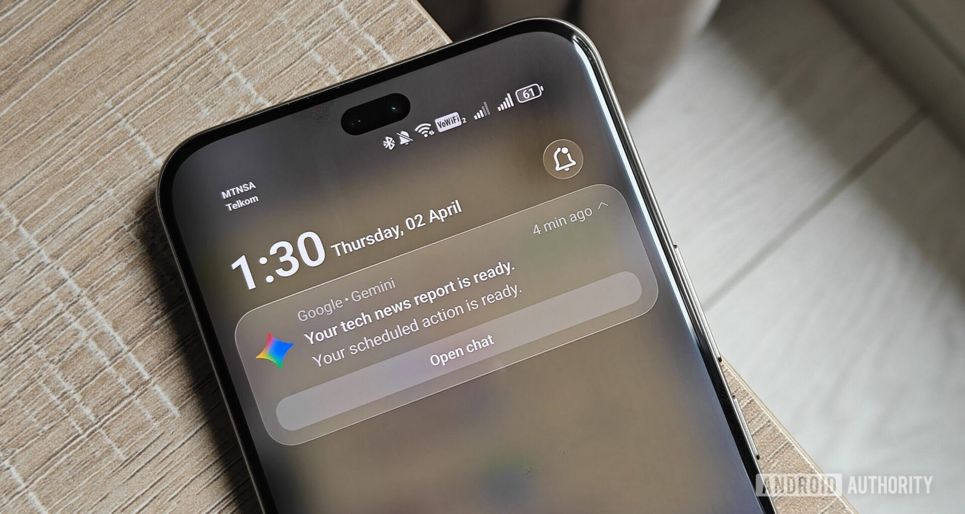 a scheduled action notification from gemini