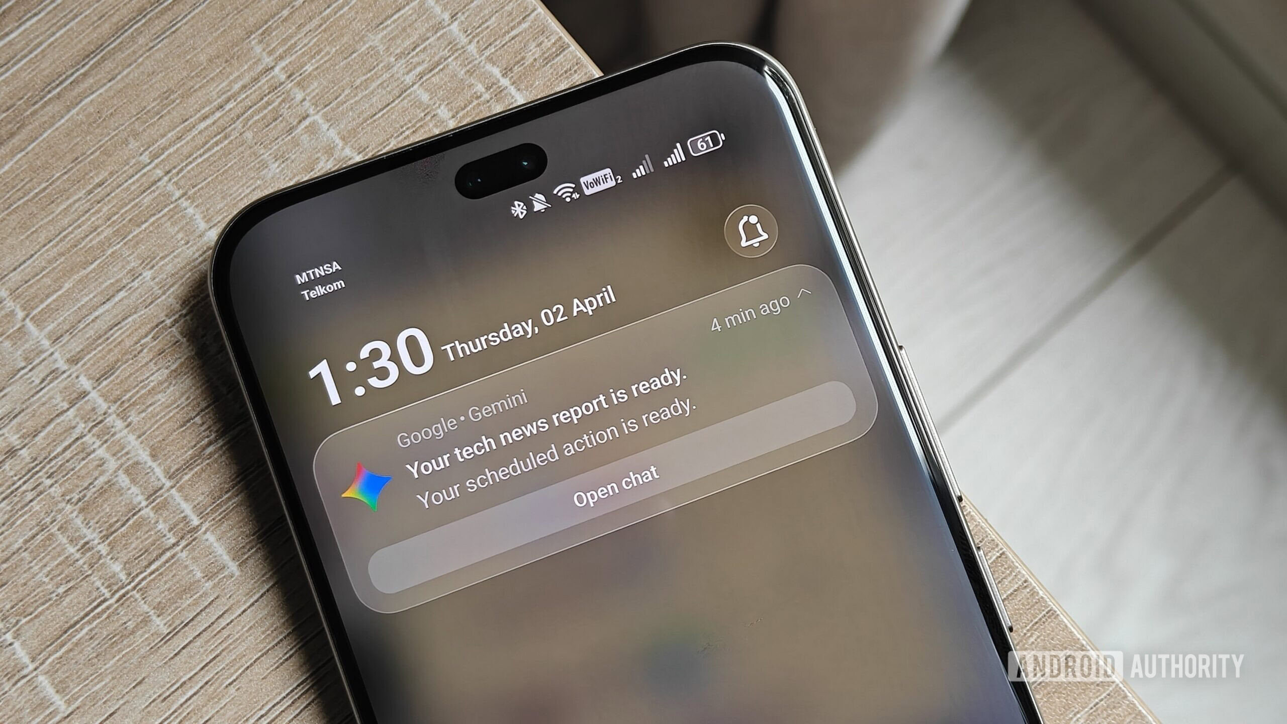 a scheduled action notification from gemini