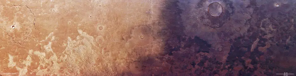 Volanic ash has spread across Mars' surface at a rapid rate, surprising some scientists (ESA/DLR/FU Berlin)