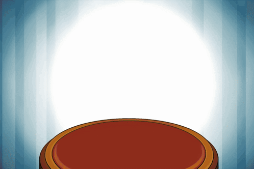 a cartoon illustration of a red circle with a blue background