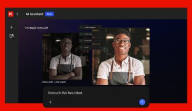 A chat interface presents options for editing a photo