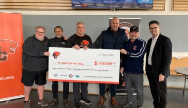 Lions Donate Over $350,000 In Support Of Amateur Football In British Columbia