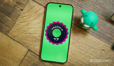 The Android 17 logo on a Pixel phone.