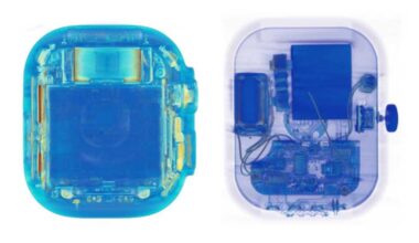 x-ray scan comparing an apple watch with a knockoff smartwatch