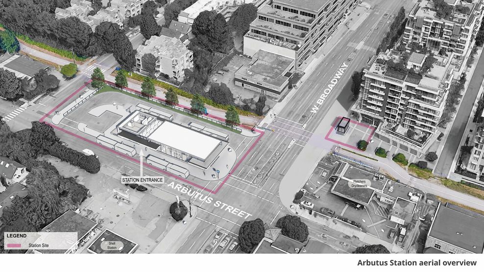 arbutus station skytrain broadway extension