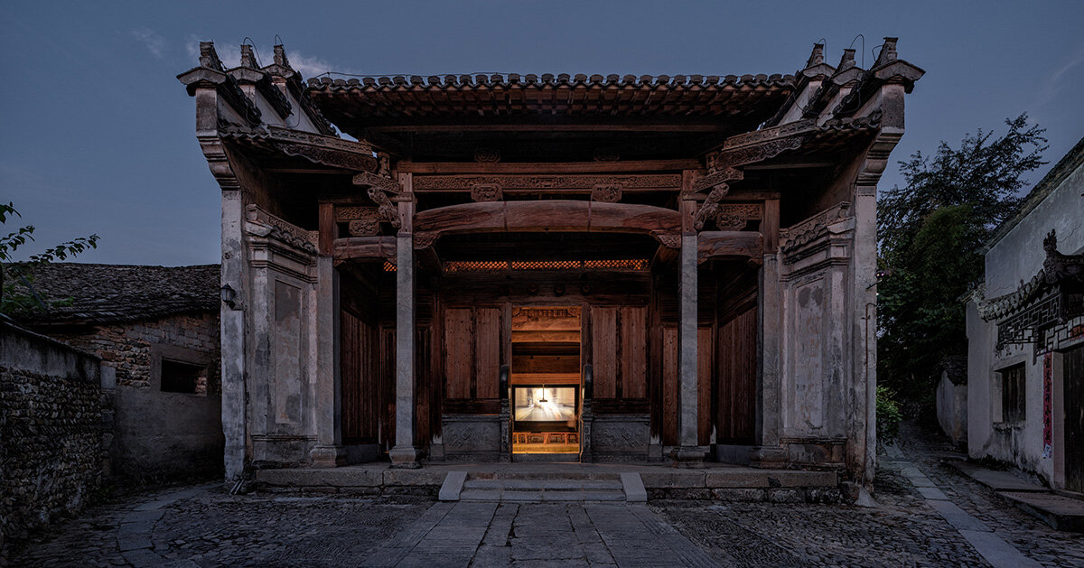 atelier guo inserts cinema into an ancestral hall in china