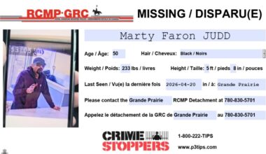 Grande Prairie RCMP looking for missing person