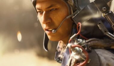 Arc Raiders character grimacing