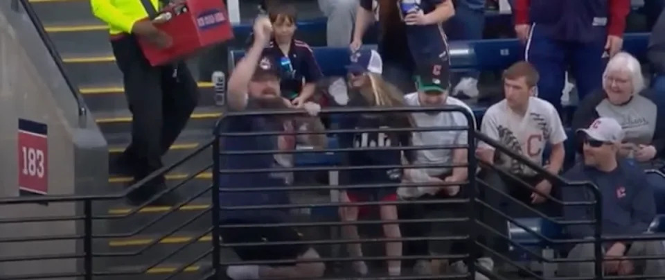 An Ohio man has issued an apology after snatching a home run ball from an 11-year-old girl at a Cleveland Guardians game on Monday (MLB/Rays TV)