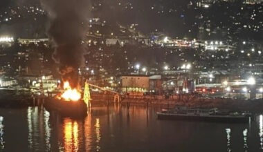 Barge Catches Fire in Vancouver's Fraser River Port District