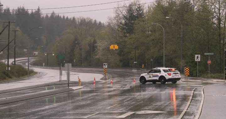 Fiery crash on Barnet Highway between Port Moody and Burnaby - BC