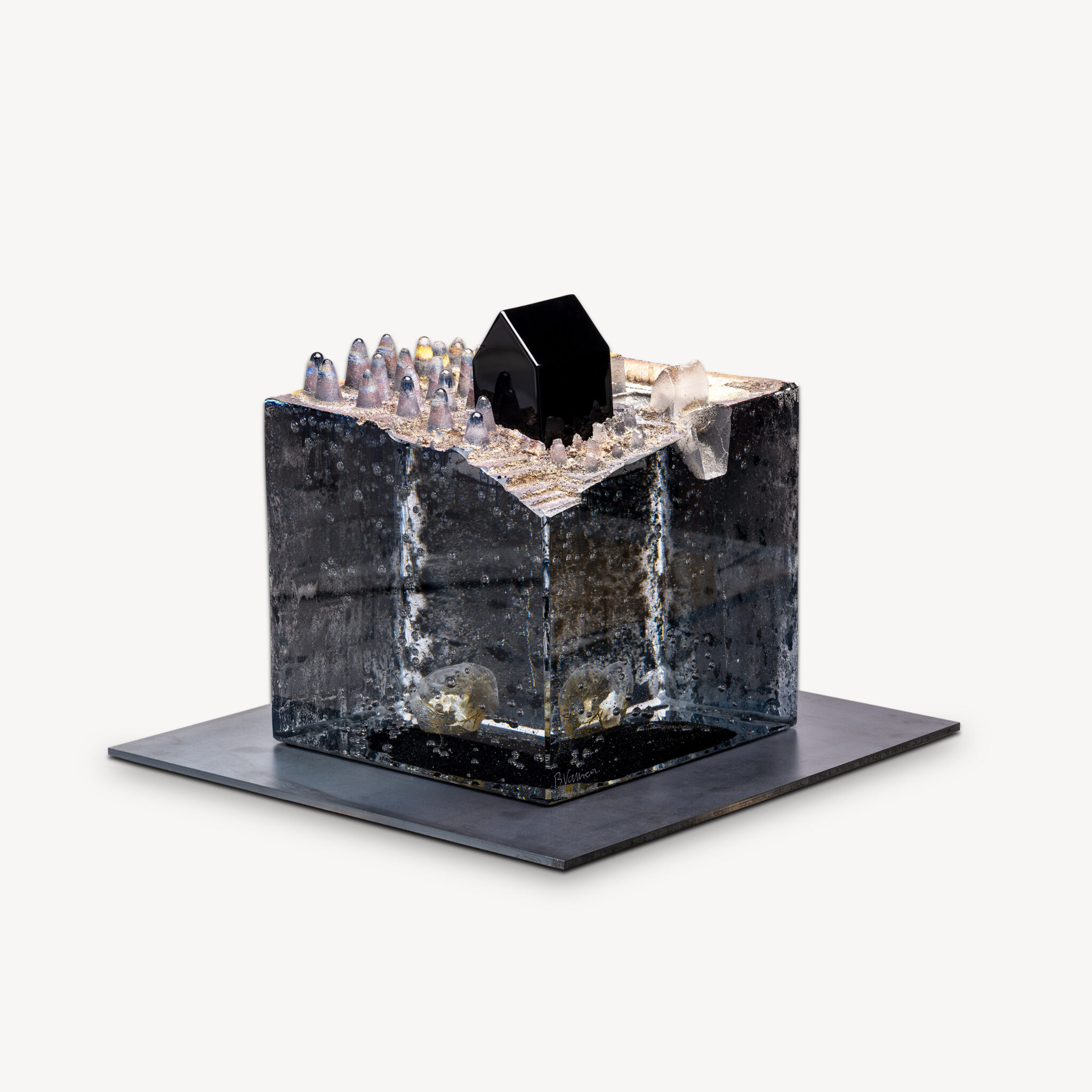 Experimental glass sculpture by Swedish artist Bertil Vallien