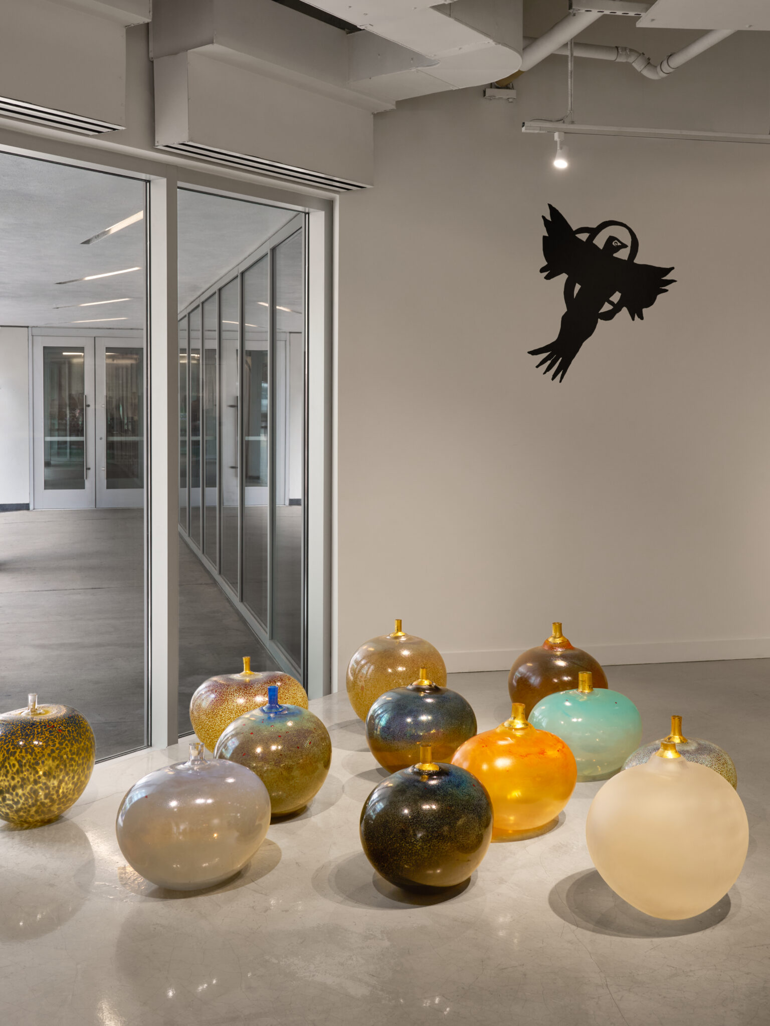 Installation view of “Starman: Sixty Years of Exploring Glass Art” at Robert Lehman Gallery at Urban Glass in Brooklyn, NY.