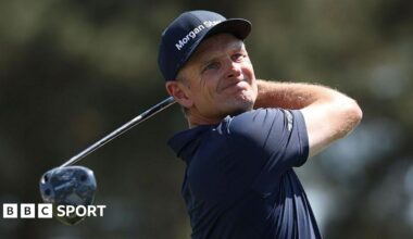 Justin Rose tees off