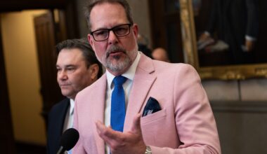 NDP MP Alexandre Boulerice speaks before Question Period in the foyer of the House of Commons at the West Block on Parliament Hill in Ottawa on Monday, March 9, 2026.
