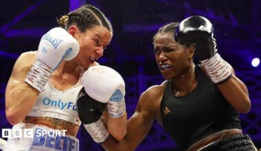 Caroline Dubois lands a punch on Terri Harper