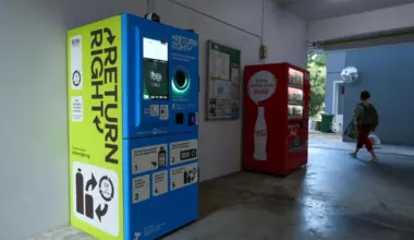A Return Right reverse vending machine at a void deck under a HDB block in Admiralty on April 1, 2026, the day the recycling scheme was rolled out across Singapore.