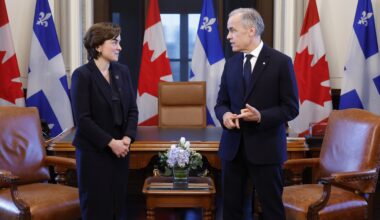 Quebec Premier Christine Fréchette meets with Prime Minister Mark Carney.