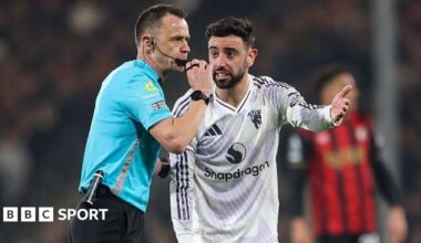 A graphic of Premier League players from every team in the division in 2025-26 season, with the Premier League trophy in front of them.