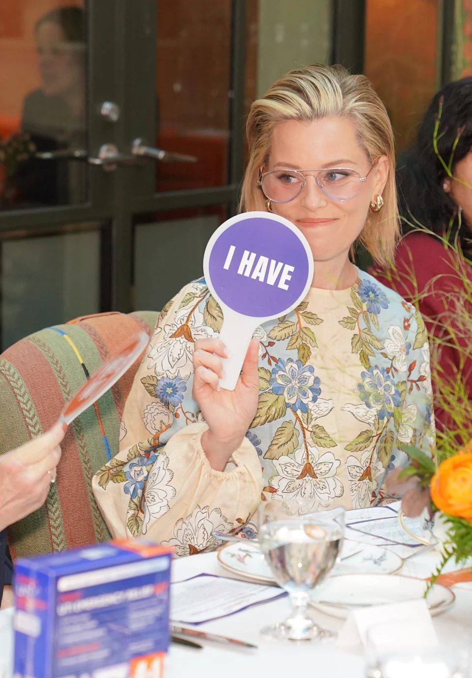 Elizabeth Banks leads a round of "Never Have I Ever" at brunch in Manhattan. One thing she's done? Explained how the morning-after pill works to her ex-boyfriend.