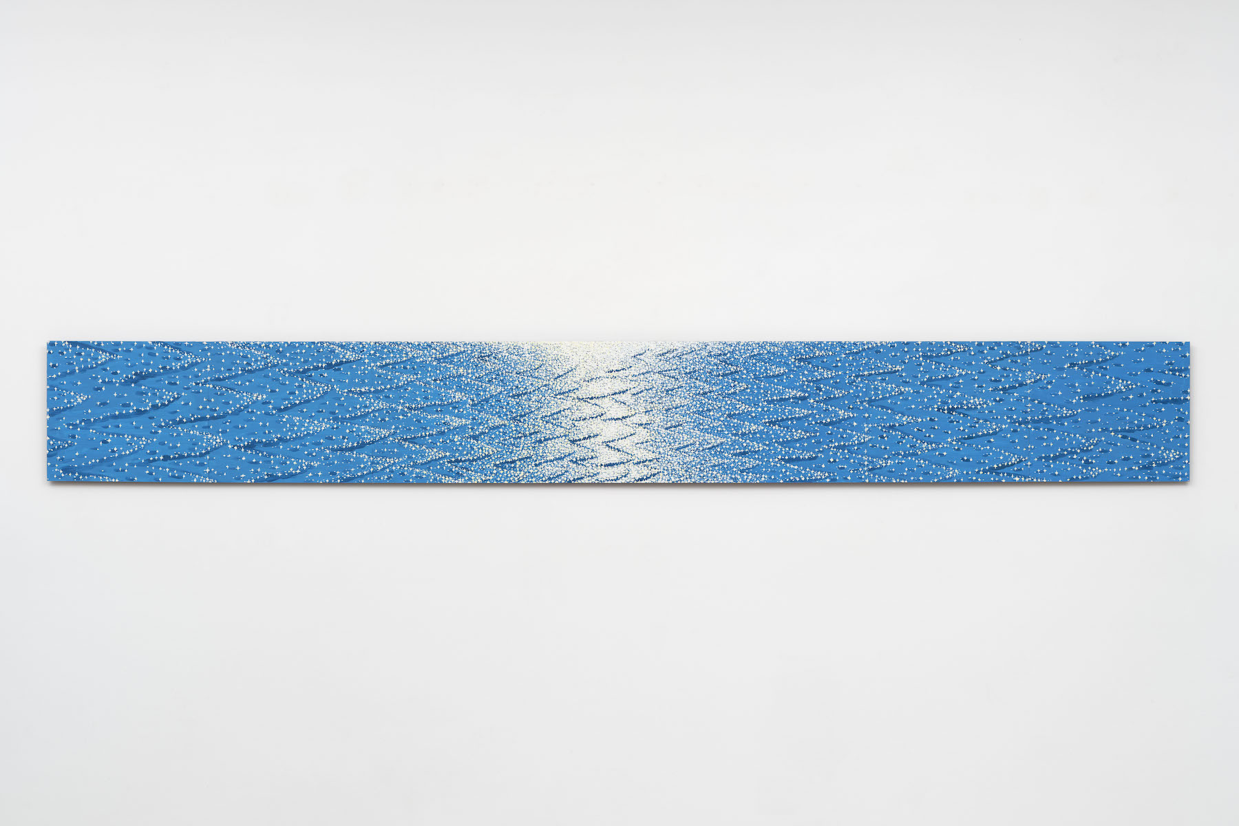 “Waves,” 2025. Oil on 7 masonite panels.