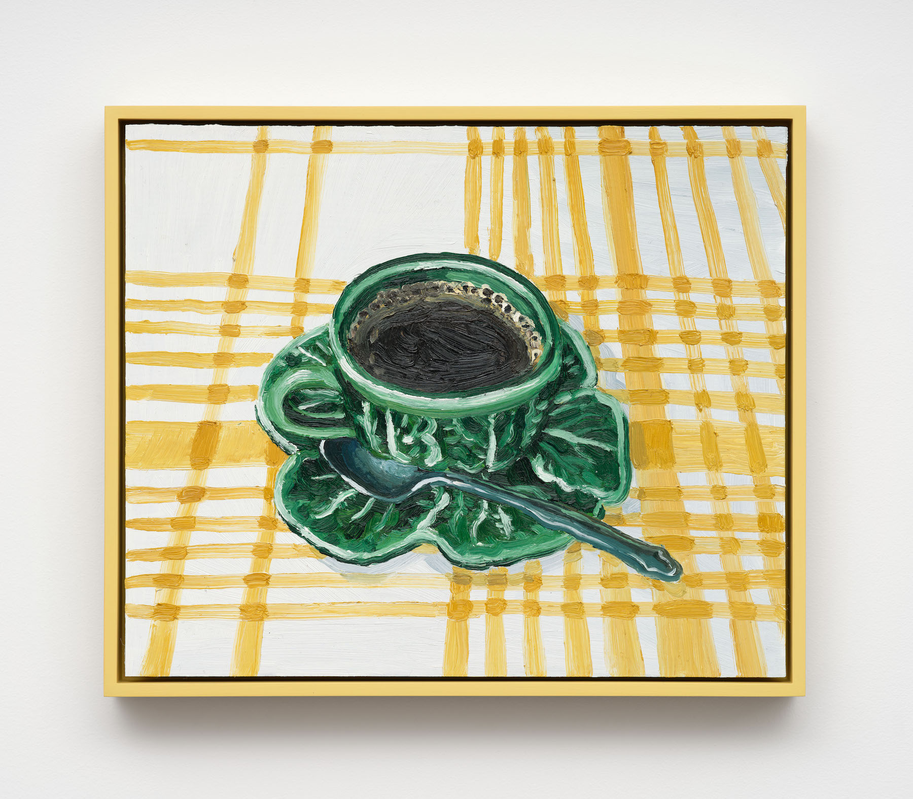 “Afternoon coffee,” 2024. Oil on masonite panel. (Photo: Paul Salveson)