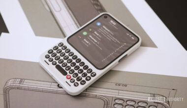 Clicks Communicator lying on a table.