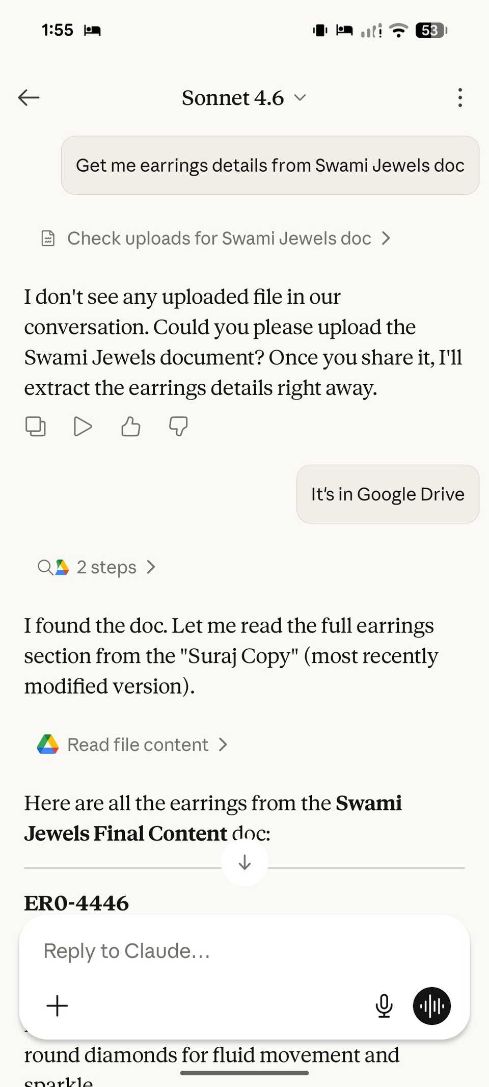 Claude chat on Android
