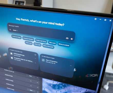 Microsoft copilot on a monitor 