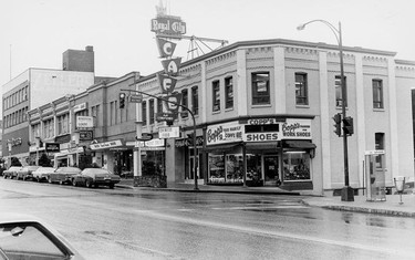 1977: The outside of Copp's Shoes on Columbia Street.