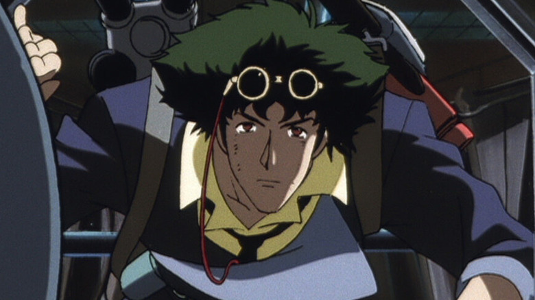 Spike Spiegel (Kōichi Yamadera) hangs in his ship in Cowboy Bebop
