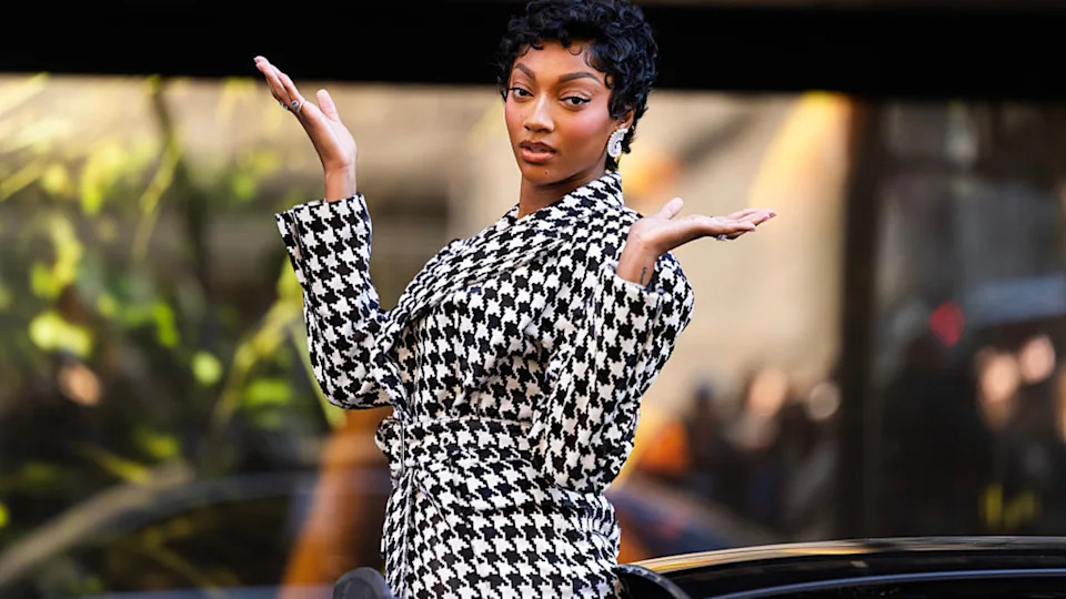 Angel Reese is seen at the Victoria's Secret flagship store in Midtown on April 07, 2026 in New York City. Photo by TheStewartofNY&sol;GC Images