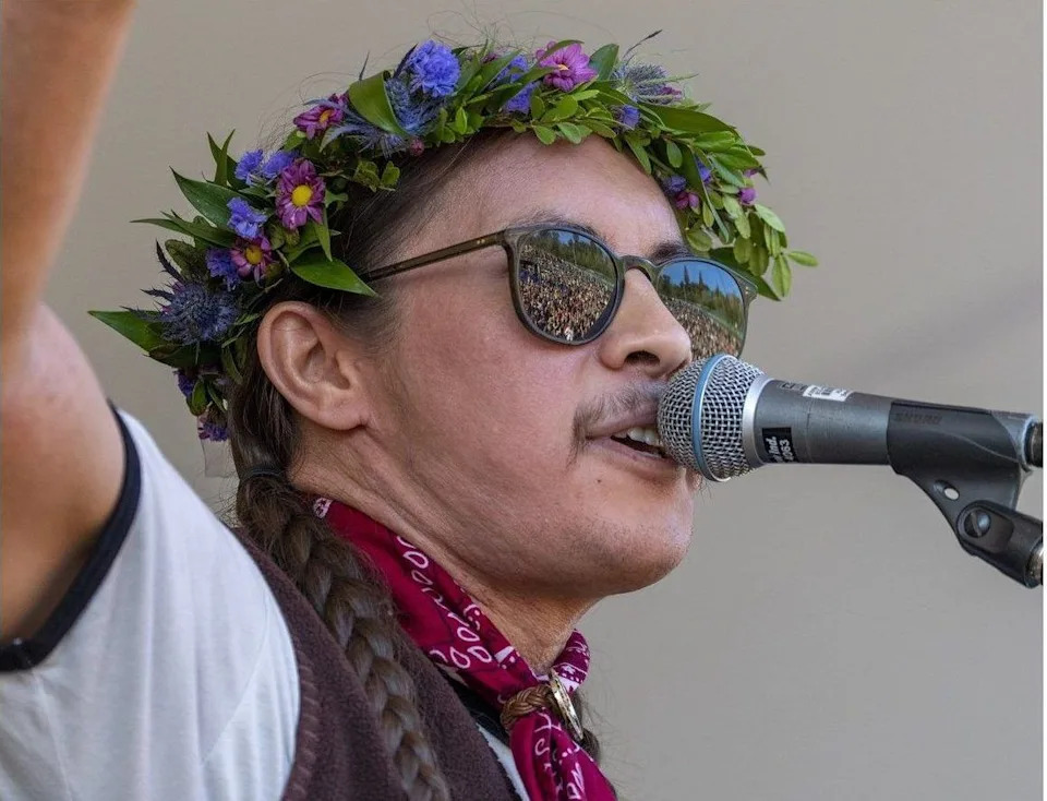  Wyatt C. Louis performs at the Edmonton Folk Music Festival at Gallagher Park in 2024. Greg Southam / Postmedia