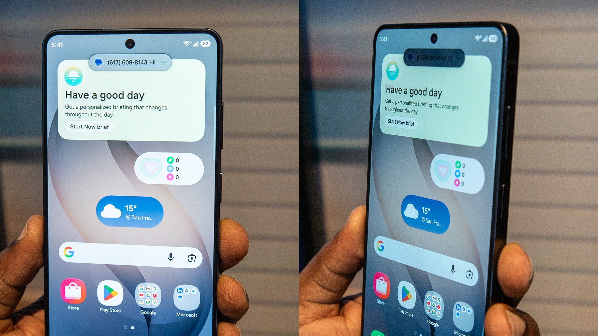 Receiving a Privacy Display-protected notification on a Samsung Galaxy S26 Ultra and seeing how it looks straight on and from an angle