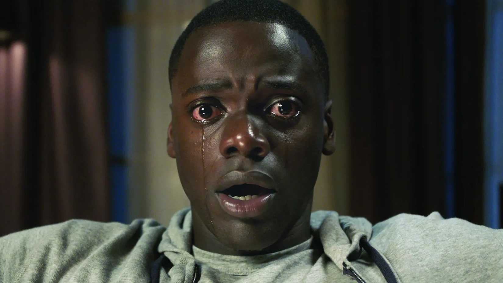 Daniel Kaluuya as Chris Washington crying in Get Out