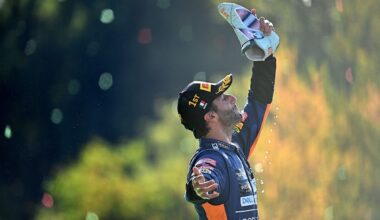 Daniel Ricciardo explains how his iconic F1 shoey celebration first began