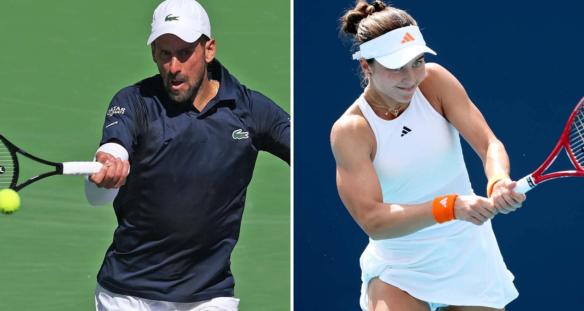 Novak Djokovic and Iva Jovic.