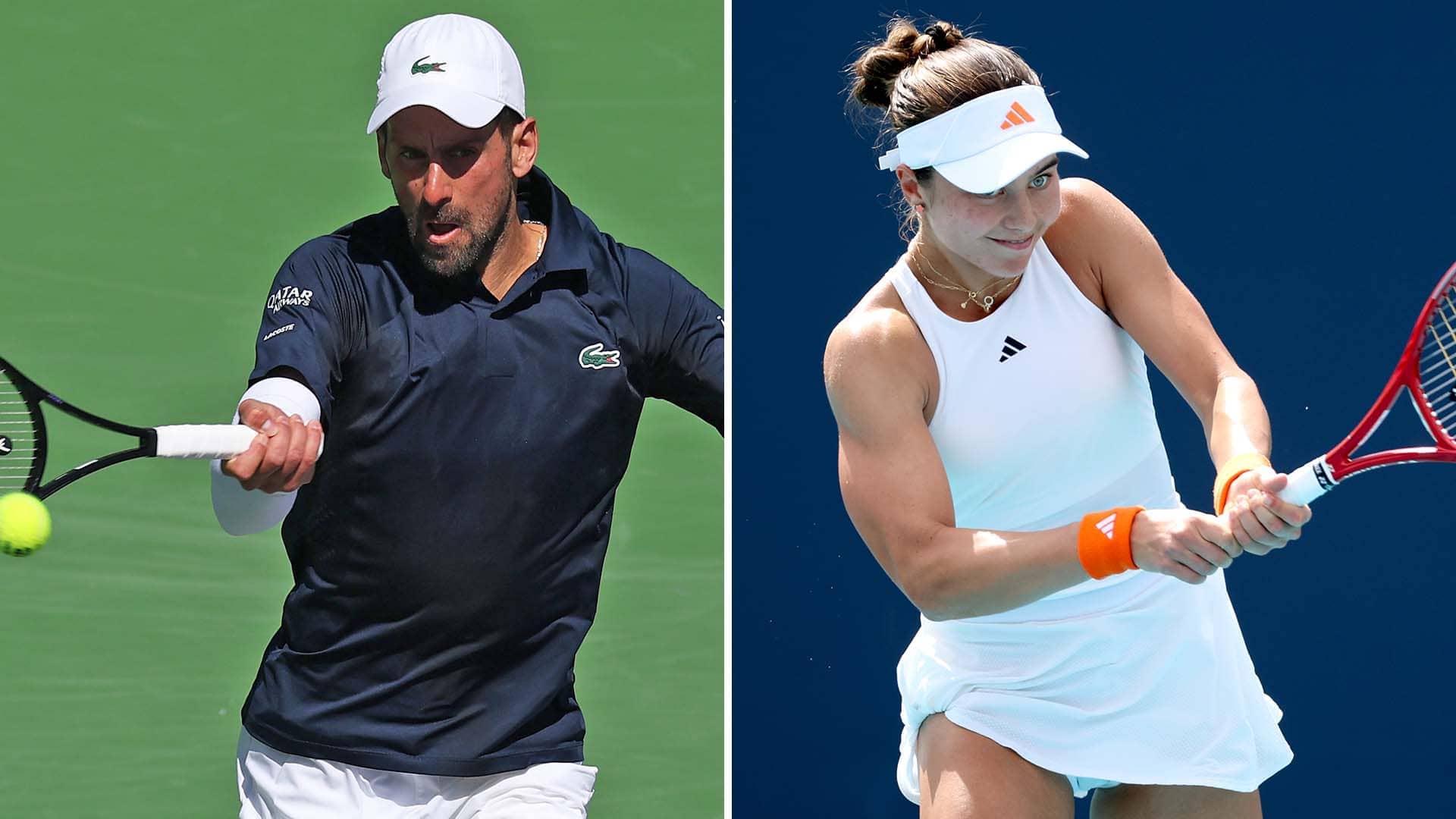 Novak Djokovic and Iva Jovic.