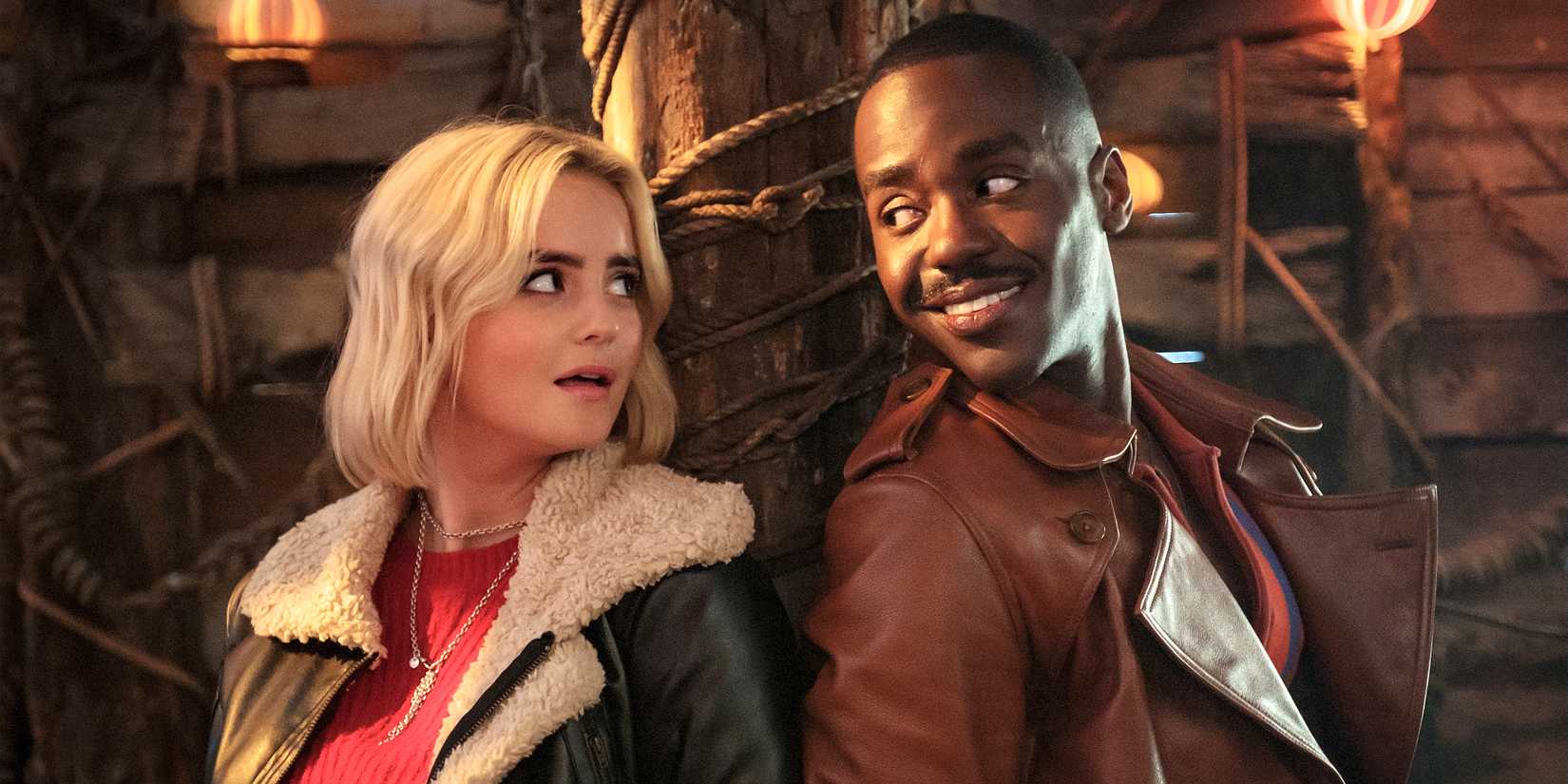 Ncuti Gatwa and Millie Gibson smile at each other in 'Doctor Who'