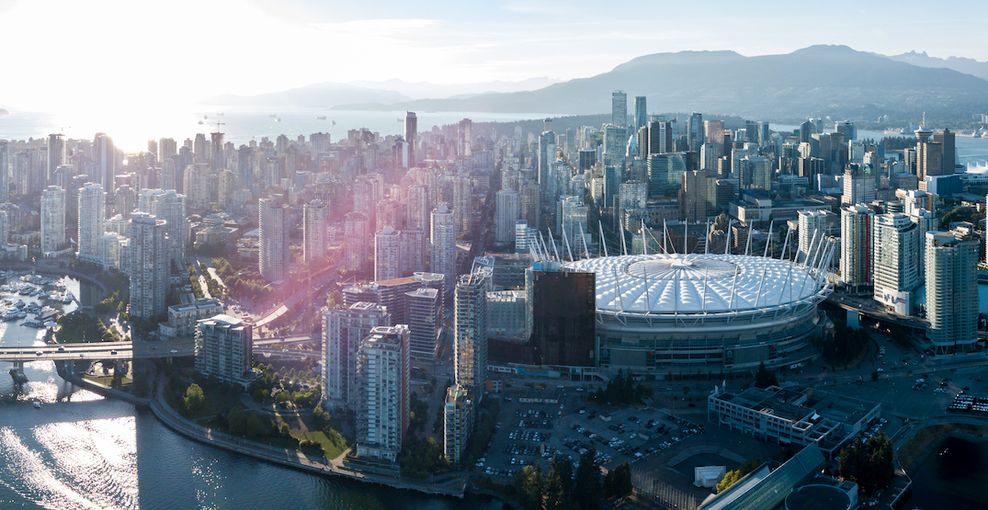 downtown vancouver skyline bc place stadium